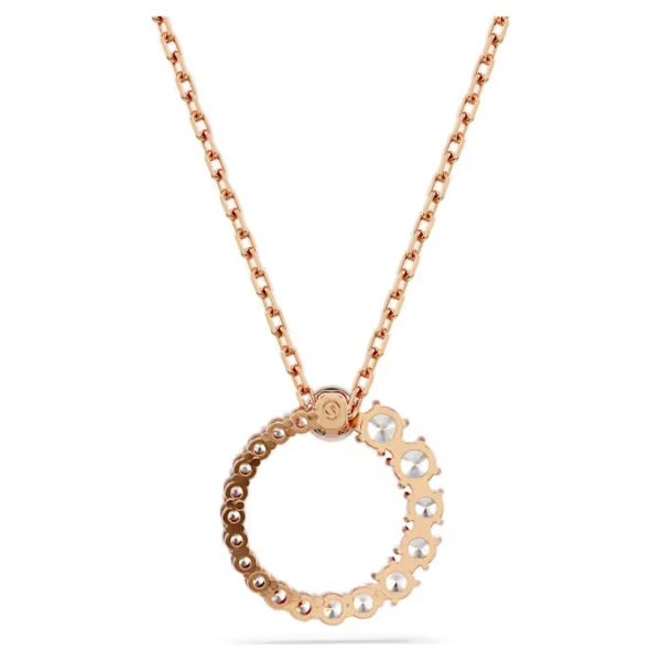 Pingente Swarovski Matrix Crystal Pearl Lapidação redonda Branco Lacado a rosa dourado