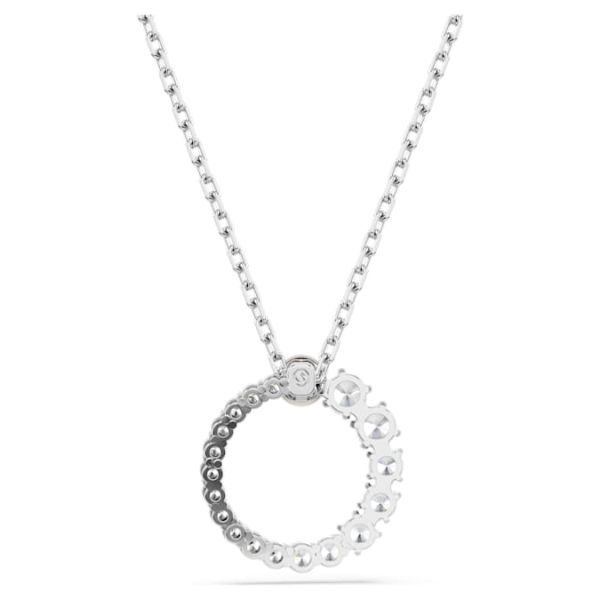 Pingente Swarovski Matrix Crystal Pearl Lapidação redonda Branco Lacado a ródio