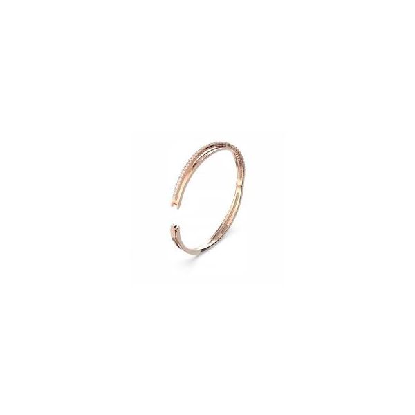 Pulseira Swarovski Twist Branca Lacado a rosa dourado M