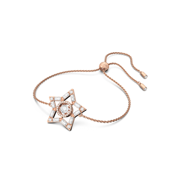 Pulseira Swarovski Stella Combinação de Lapidações Estrela Branca Lacado a Rosa Dourado