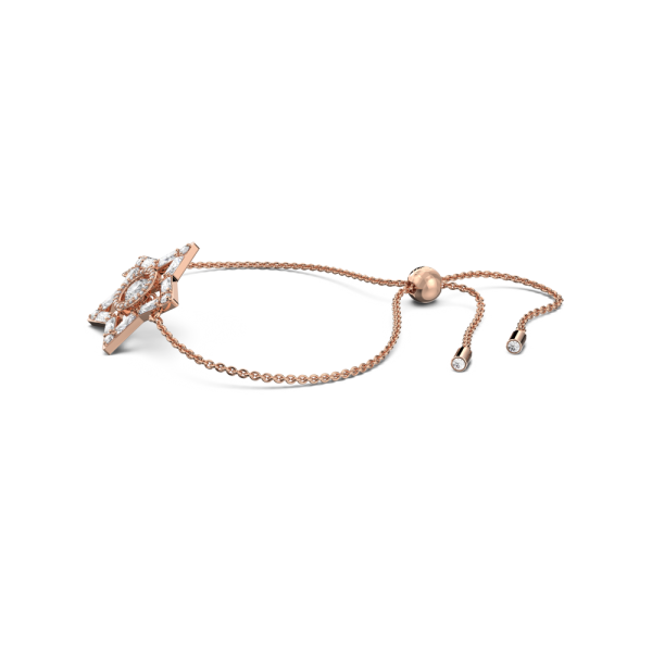 Pulseira Swarovski Stella Combinação de Lapidações Estrela Branca Lacado a Rosa Dourado