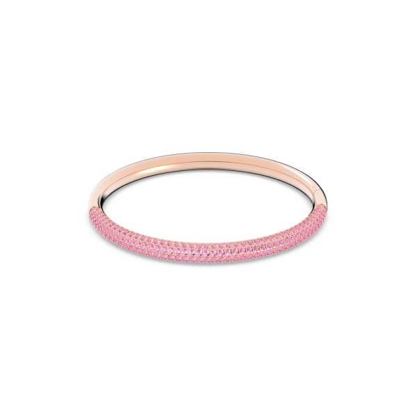 Bracelete Swarovski Stone Rosa Acabamento em Rosa Dourado