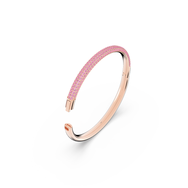 Bracelete Swarovski Stone Rosa Acabamento em Rosa Dourado