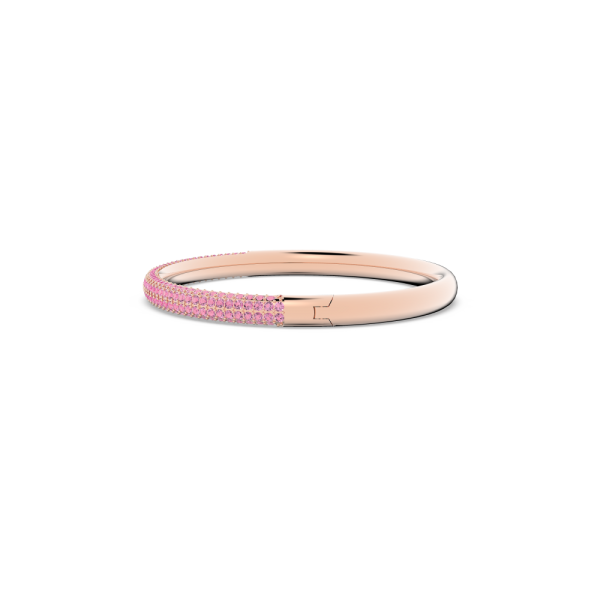 Bracelete Swarovski Stone Rosa Acabamento em Rosa Dourado