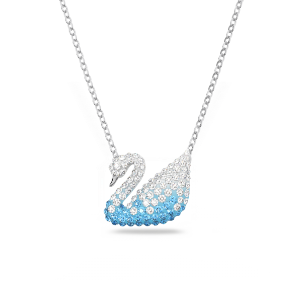 Pingente Swarovski Iconic Swan Cisne Azul Lacado a Ródio