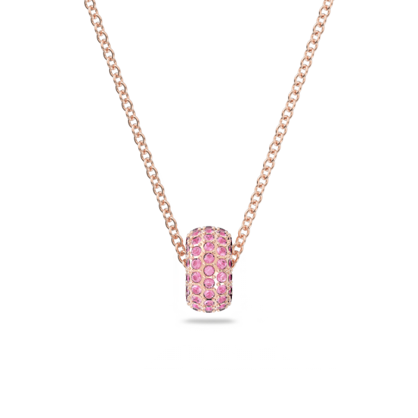Pingente Swarovski Stone Rosa Lacado a Rosa Dourado