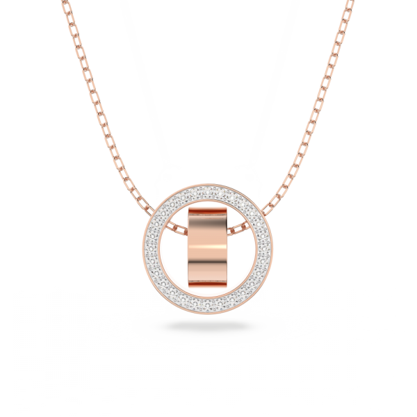 Pingente Swarovski Hollow Branco Lacado a Rosa Dourado