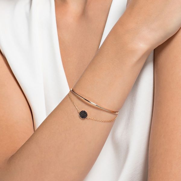 Bracelete Swarovski Ginger Cinzenta Lacado a Rosa Dourado