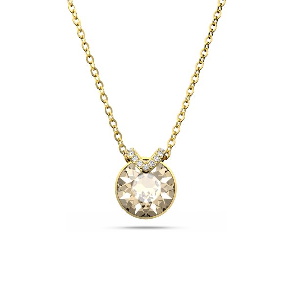 Pingente Swarovski Bella V Lapidação Redonda Dourado Lacado a Dourado