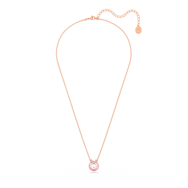 Pingente Swarovski Bella V Lapidação Redonda Rosa Lacado a Rosa Dourado